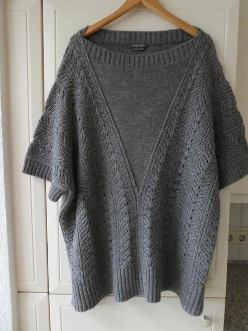 Marina Rinaldi poncho trui maat 46/48 grijs gebreid ZGAN, Kleding | Dames, Truien en Vesten, Zo goed als nieuw, Maat 46/48 (XL) of groter