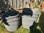 5x Emsa Casa Mesh relingpot – grijs – met irrigatiesysteem, Kunststof, Balkon, Minder dan 60 cm, Rond