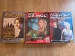 Avalon, De Mol, One night revolution (3x social deduction), Hobby en Vrije tijd, Gezelschapsspellen | Bordspellen, Vijf spelers of meer
