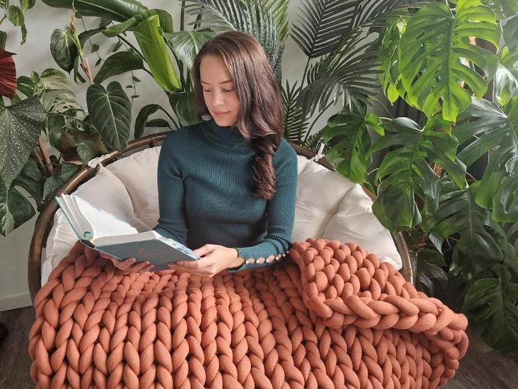 gevlochten woondeken, Huis en Inrichting, Woonaccessoires | Plaids en Woondekens, Nieuw, Verzenden