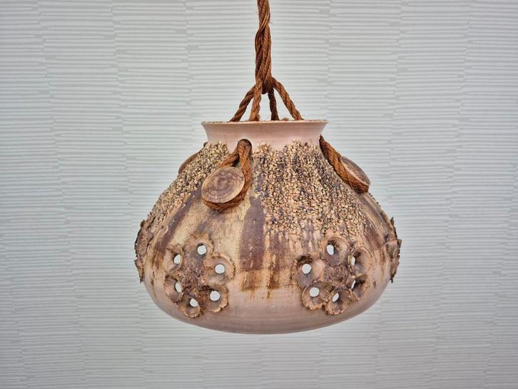 Salling Keramik Danmark. Hanglamp aardewerk brutalist., Huis en Inrichting, Lampen | Hanglampen, Ophalen of Verzenden