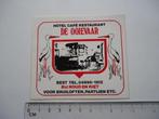 sticker oud Best HOTEL De OOIEVAAR cafe restaurant horeca, Verzenden, Zo goed als nieuw, Bedrijf of Vereniging
