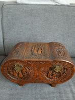 Chinese houten kist met houtsnijwerk chinees kistje, Ophalen of Verzenden
