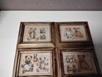 4 x leuke gezelige schilderij lijstjes met beren, Ophalen, Zo goed als nieuw, Wanddecoratie