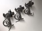TE KOOP: 3 armaturen voor een landelijke wandlamp, Ophalen of Verzenden, Gebruikt, Metaal, Landelijk