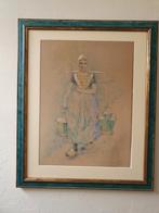 Schilderij Zeeuws Meisje met emmers, Leopold Müller, Ophalen of Verzenden