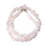 Splitketting Rozenkwarts Lengte circa 45 cm, Verzenden, Mineraal