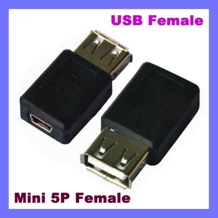 USB (female) naar Mini-USB (female) adapter/verloopstuk, Computers en Software, Pc- en Netwerkkabels, Nieuw, Verzenden