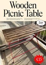 Wooden Picnic Table, Gebruikt, Rechthoekig, Overige houtsoorten, Ophalen