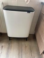 Witte Brabantia prullenbak 2 x 30 liter = 60 liter, Ophalen, Zo goed als nieuw, 50 tot 75 cm