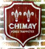 Stoer gesleten houten bier bord / Chimay / België, Ophalen of Verzenden, Zo goed als nieuw, Reclamebord, Plaat of Schild, Overige merken