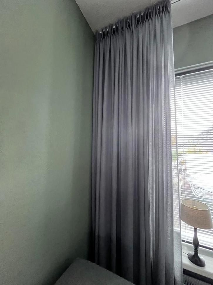 Antraciet Inbetween Gordijnen - 348x257cm, Huis en Inrichting, Stoffering | Gordijnen en Lamellen, Gebruikt, 200 cm of meer, Grijs