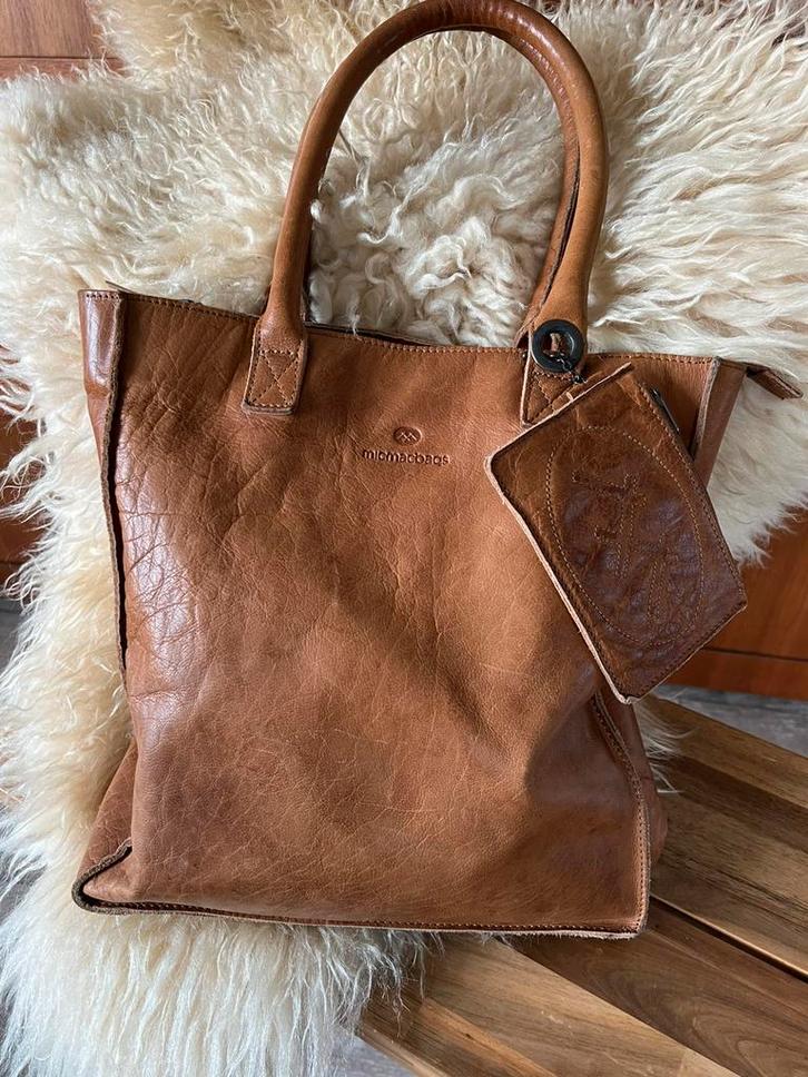 Mooie camel shopper tas van MicMac bags + kleine portemonee, Sieraden, Tassen en Uiterlijk, Tassen | Damestassen, Zo goed als nieuw