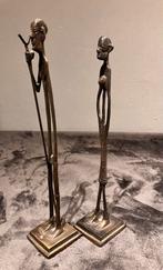 Afrikaanse bronzen beelden - Man & Vrouw, Antiek en Kunst, Ophalen of Verzenden