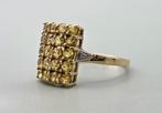 Gouden Vintage ring edelsteen saffier en diamanten. 2025/813, ., Geel, Ophalen of Verzenden, Zo goed als nieuw