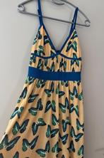 Lange jurk - geel - blauwe vlinders - S - SuperTrash - nieuw, Ophalen of Verzenden, Nieuw, Geel, Onder de knie