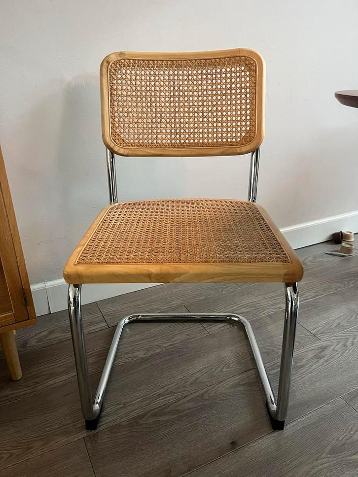 Rotan Eetkamerstoel Webbing, Huis en Inrichting, Stoelen, Zo goed als nieuw, Eén, Hout, Riet of Rotan, Bruin, Ophalen