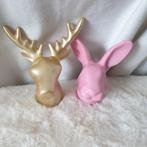 2 x wandhaakje deurknop gouden hert en roze konijn 0210, -, -, Ophalen of Verzenden, Zo goed als nieuw