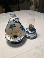 Vintage olielamp en kaarshouder, Antiek en Kunst, Antiek | Porselein, Ophalen of Verzenden