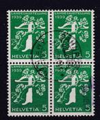 Zwitserland MiNr. 344 in blok van vier gestempeld., Ophalen of Verzenden