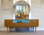 Prachtig retro vintage kaptafel kast met ronde spiegel, Ophalen, Retro vintaGE, Gebruikt, 100 tot 150 cm