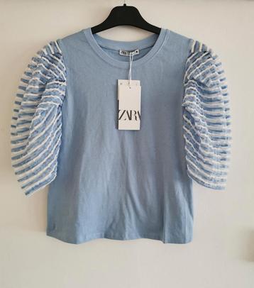 ZARA top met organza mouwen mt. S beschikbaar voor biedingen