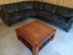 Microleder hoekbank grijs, Huis en Inrichting, Banken | Bankstellen, Ophalen of Verzenden, Zo goed als nieuw, 150 cm of meer, Vierpersoons of meer