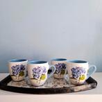 Jet (by ter Steege), 4 mokken met hortensia design, Huis en Inrichting, Keuken | Servies, Keramiek, Ophalen of Verzenden, Zo goed als nieuw