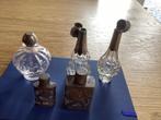 Lege parfumflesjes antiek met zilver dop enz., Ophalen of Verzenden, Gebruikt