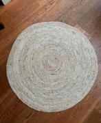 Rieten / rotan vloerkleed - rond model - lichtgekleurd, Ophalen of Verzenden, Zo goed als nieuw