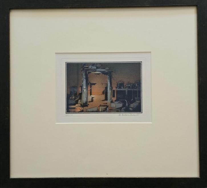 ets op papier met aquatint, Antiek en Kunst, Kunst | Etsen en Gravures, Ophalen