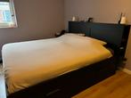Ikea Brimnes bed met opberglades, Huis en Inrichting, Ophalen, Gebruikt, Zwart, Tweepersoons