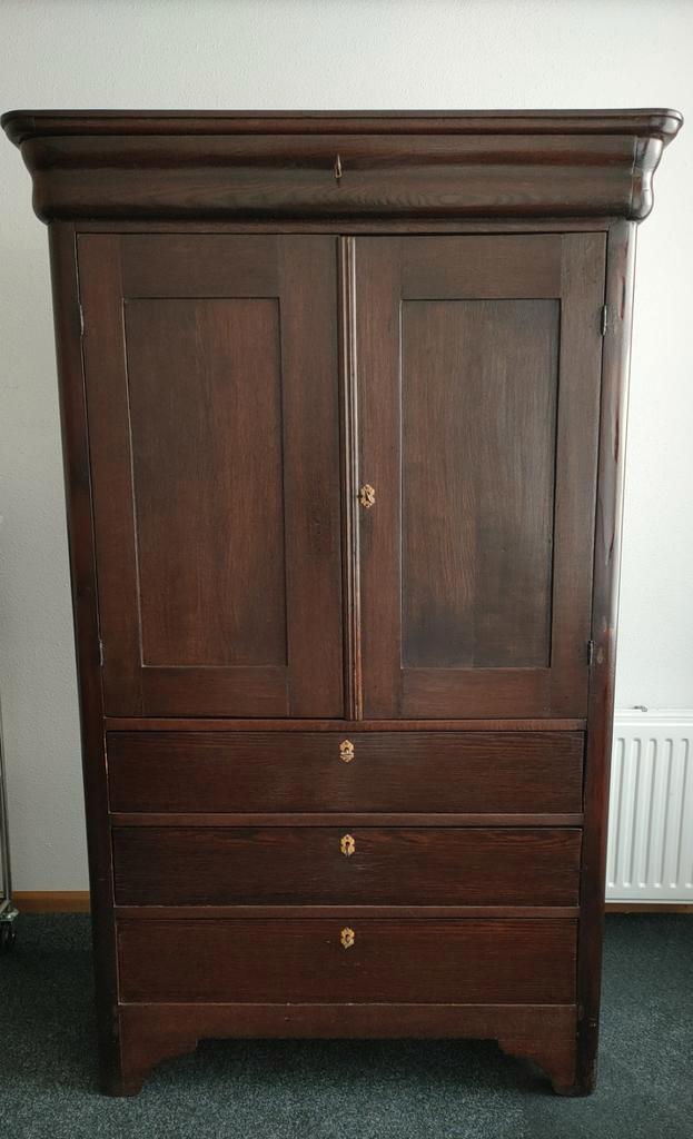 Antieke vruchtenhouten leg- & ladenkast, Antiek en Kunst, Antiek | Meubels | Kasten, Ophalen