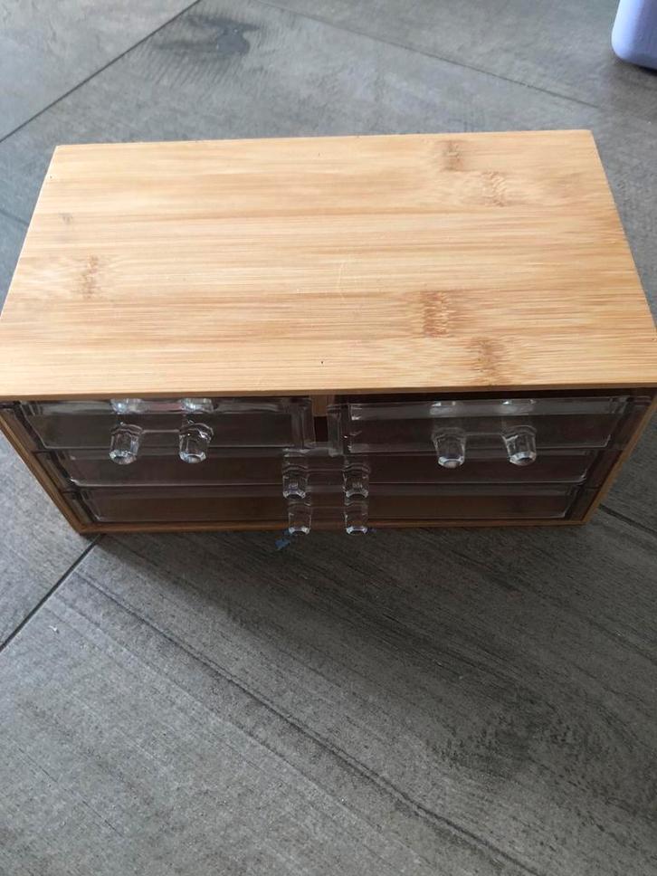 Bamboe Kastje voor Make-up/Kleine Spullen, Huis en Inrichting, Kasten | Ladekasten, Zo goed als nieuw, Minder dan 100 cm, Minder dan 50 cm