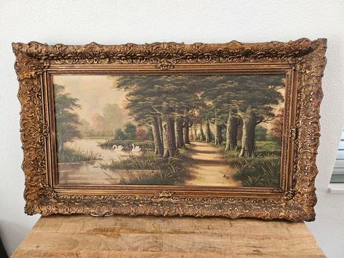 Oud schilderij met landschap, Antiek en Kunst, Kunst | Schilderijen | Klassiek, Ophalen