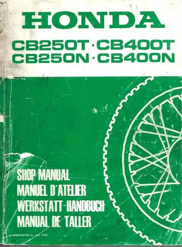 Honda CB250 T CB400 T CB250 N CB400 N manual werkplaatsboek beschikbaar voor biedingen