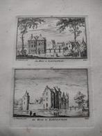 155/156 Poederoijen Slot Loevestein Kopergravure dl 3, Antiek en Kunst, Ophalen of Verzenden