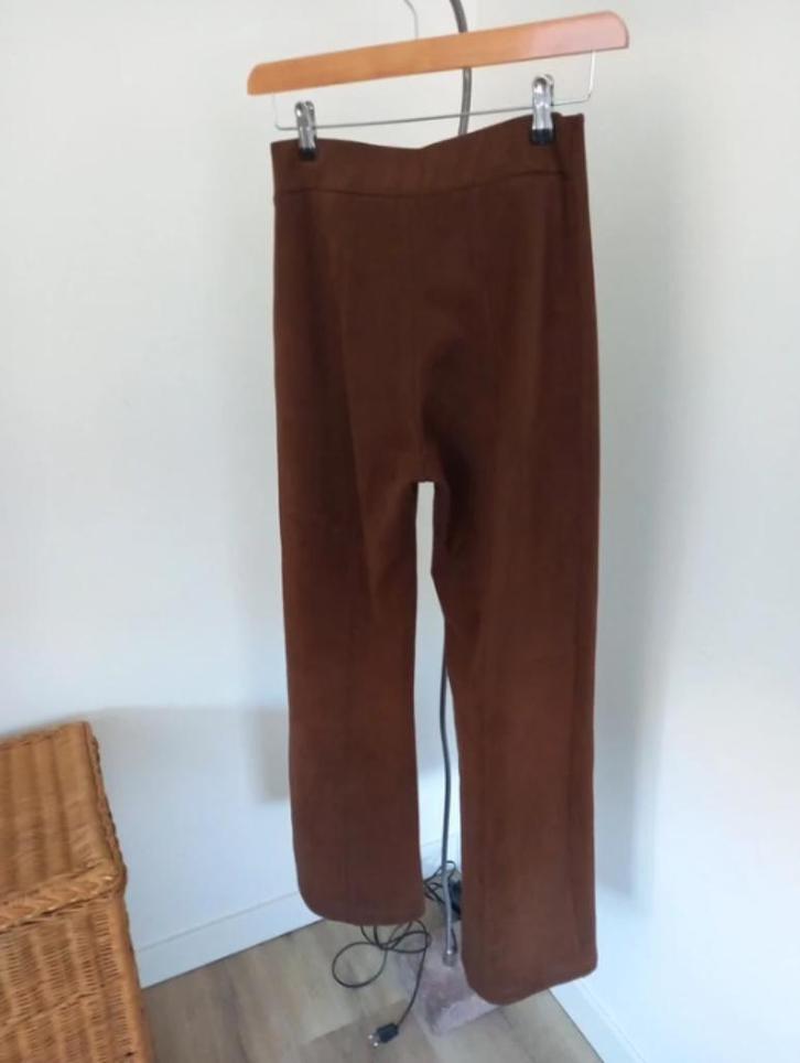 Juffrouw Jansen broek S, Kleding | Dames, Broeken en Pantalons, Zo goed als nieuw, Maat 36 (S), Bruin, Lang, Ophalen of Verzenden