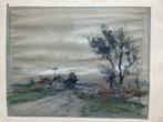 A.J. Oudshoorn (1877-1930) Olieverf - zicht op boerderij, Antiek en Kunst, Ophalen of Verzenden