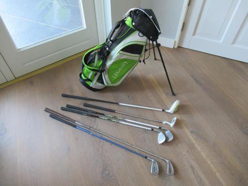 Golftas standbag groen Legend Junior met clubs driver putter, Sport en Fitness, Golf, Zo goed als nieuw, Set, Overige merken, Ophalen of Verzenden