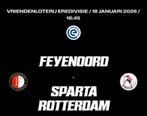 2 kaartjes feyenoord sparta Y1, Tickets en Kaartjes, Twee personen, Februari