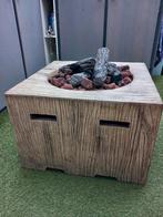 Vuurtafel keramisch houtlook + gasfles, Tuin en Terras, Vuurkorven, Verzenden