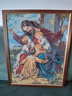 Vintage geborduurde bijbelse afbeelding, Ophalen of Verzenden