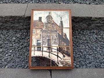 Aangeboden een schitterend houten lijstje met tegeltjes  beschikbaar voor biedingen