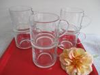 💖6 Vintage Pickwick Douwe Egberts stapelbare THEEGLAZEN., Glas of Glazen, Ophalen of Verzenden, Overige stijlen, Glas
