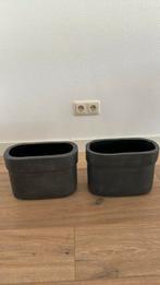 Set van twee rechthoekige bloembakken, Tuin en Terras, Bloembakken en Plantenbakken, Ophalen, Gebruikt, Minder dan 30 cm, Minder dan 60 cm