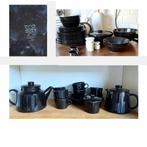 Arabia zwart vintage 48 delig, Huis en Inrichting, Keuken | Servies, Bord(en), Keramiek, Overige stijlen, Gebruikt