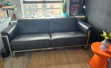 Harvink design bank zwart leer  beschikbaar voor biedingen