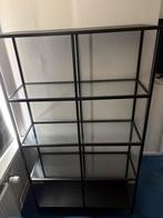 Ikea VITTSJÖ Stellingkast, zwartbruin/glas, 100x175 cm, Ophalen, Zo goed als nieuw