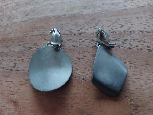 Designer design Jorgen jensen pewter oorbellen modernist, Sieraden, Tassen en Uiterlijk, Oorbellen, Gebruikt, Hangers, Overige materialen